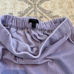 JCrew XS purple velvet pull on skirt